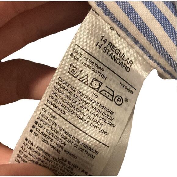 Old Navy Blue & White Cotton Shorts - child size 14 - Picture 5 of 5